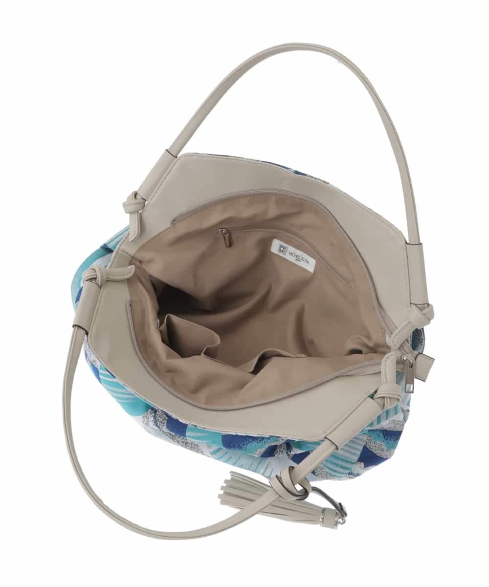 BPCGS42130 MK MICHEL KLEIN BAG(MK ミッシェルクラン バッグ) [裏地抗菌加工]ジャガードデザイントライアングルバッグ グリーン