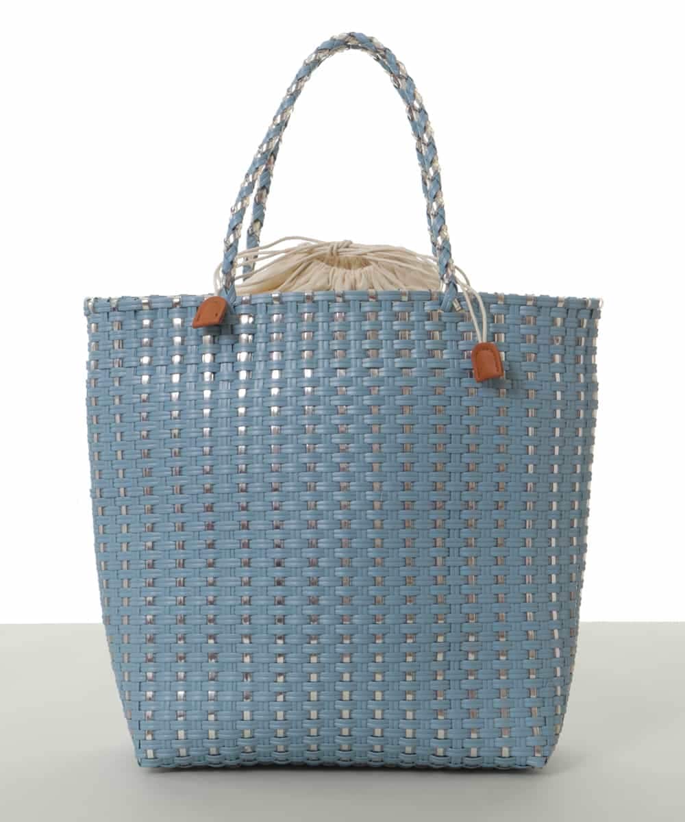 BPCGS42140 MK MICHEL KLEIN BAG(MK ミッシェルクラン バッグ) [巾着付き]メタルメッシュトートバッグ ライトブルー