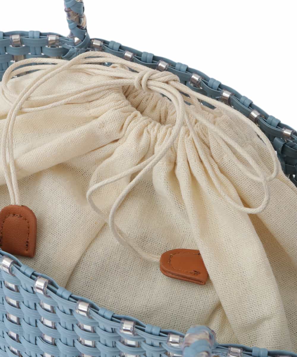 BPCGS42140 MK MICHEL KLEIN BAG(MK ミッシェルクラン バッグ) [巾着付き]メタルメッシュトートバッグ ライトブルー