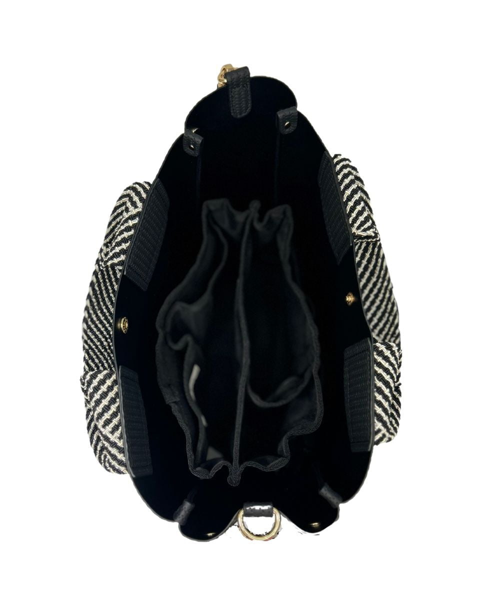 BPCGS55140 MK MICHEL KLEIN BAG(MK ミッシェルクラン バッグ) [2WAY/バッグインバッグ]ラメデザインハンドルトートバッグ ライトブルー