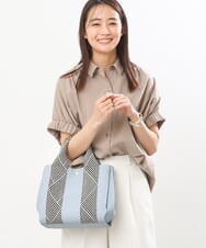 BPCGS55140 MK MICHEL KLEIN BAG(MK ミッシェルクラン バッグ) [2WAY/バッグインバッグ]ラメデザインハンドルトートバッグ ライトブルー