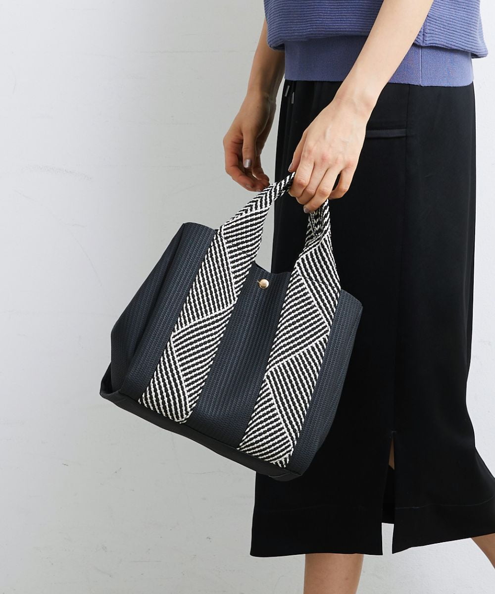 BPCGS55140 MK MICHEL KLEIN BAG(MK ミッシェルクラン バッグ) [2WAY/バッグインバッグ]ラメデザインハンドルトートバッグ ブラック