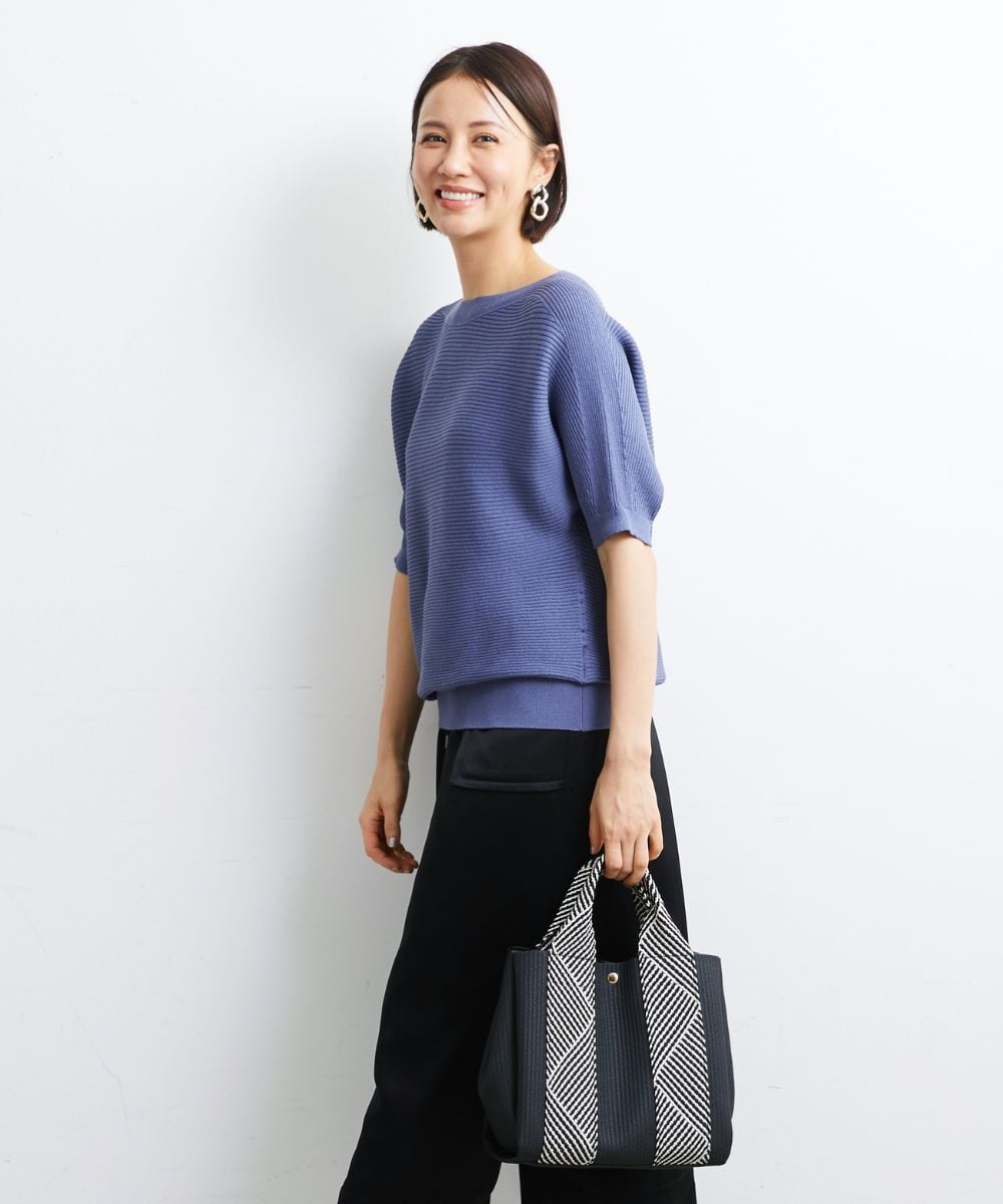 BPCGS55140 MK MICHEL KLEIN BAG(MK ミッシェルクラン バッグ) [2WAY/バッグインバッグ]ラメデザインハンドルトートバッグ ブラック