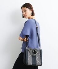 BPCGS55140 MK MICHEL KLEIN BAG(MK ミッシェルクラン バッグ) [2WAY/バッグインバッグ]ラメデザインハンドルトートバッグ ブラック