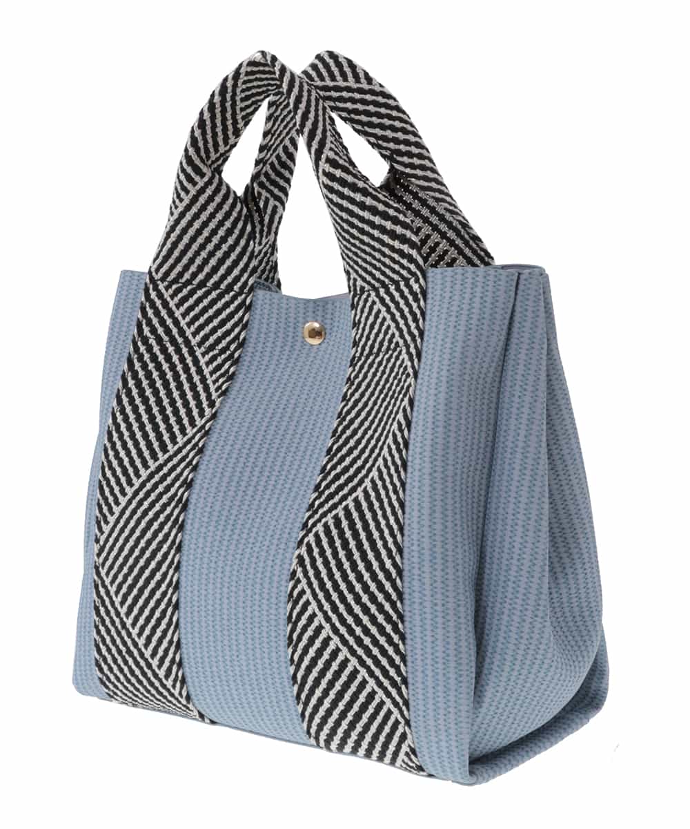 BPCGS55140 MK MICHEL KLEIN BAG(MK ミッシェルクラン バッグ) [2WAY/バッグインバッグ]ラメデザインハンドルトートバッグ ライトブルー