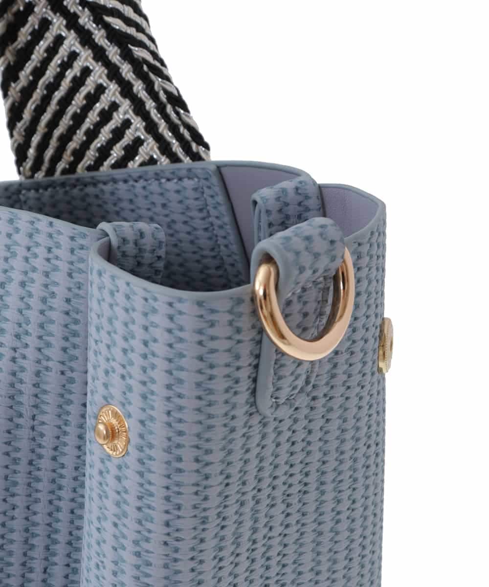 BPCGS55140 MK MICHEL KLEIN BAG(MK ミッシェルクラン バッグ) [2WAY/バッグインバッグ]ラメデザインハンドルトートバッグ ライトブルー