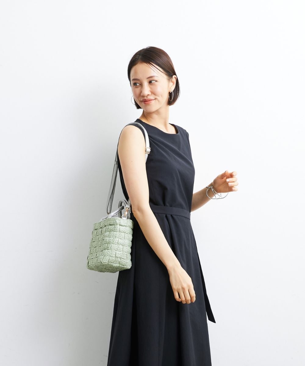 BPCGS56130 MK MICHEL KLEIN BAG(MK ミッシェルクラン バッグ) [2WAY]フェイクレザーハンドルカゴトートバッグ グリーン