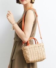 BPCGS56130 MK MICHEL KLEIN BAG(MK ミッシェルクラン バッグ) [2WAY]フェイクレザーハンドルカゴトートバッグ ベージュ