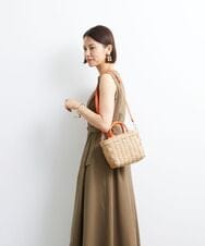 BPCGS56130 MK MICHEL KLEIN BAG(MK ミッシェルクラン バッグ) [2WAY]フェイクレザーハンドルカゴトートバッグ ベージュ
