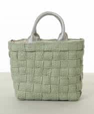 BPCGS56130 MK MICHEL KLEIN BAG(MK ミッシェルクラン バッグ) [2WAY]フェイクレザーハンドルカゴトートバッグ グリーン