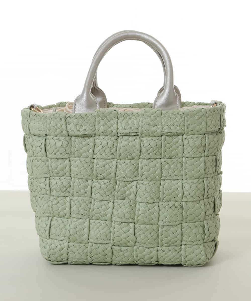 BPCGS56130 MK MICHEL KLEIN BAG(MK ミッシェルクラン バッグ) [2WAY]フェイクレザーハンドルカゴトートバッグ グリーン