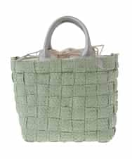 BPCGS56130 MK MICHEL KLEIN BAG(MK ミッシェルクラン バッグ) [2WAY]フェイクレザーハンドルカゴトートバッグ グリーン
