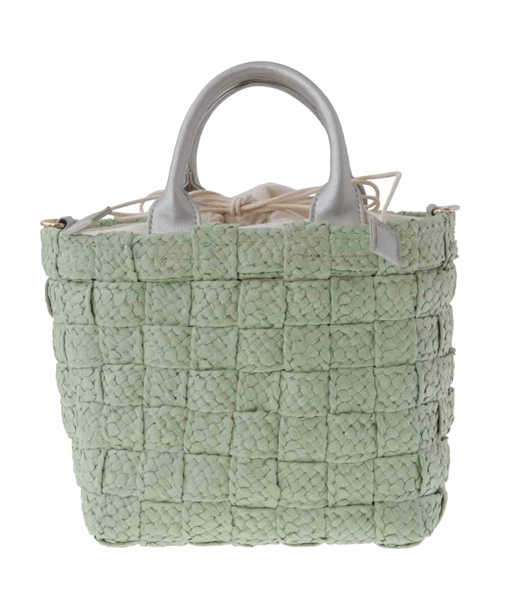 BPCGS56130 MK MICHEL KLEIN BAG(MK ミッシェルクラン バッグ) [2WAY]フェイクレザーハンドルカゴトートバッグ グリーン