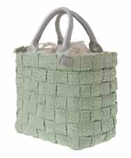 BPCGS56130 MK MICHEL KLEIN BAG(MK ミッシェルクラン バッグ) [2WAY]フェイクレザーハンドルカゴトートバッグ グリーン