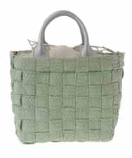 BPCGS56130 MK MICHEL KLEIN BAG(MK ミッシェルクラン バッグ) [2WAY]フェイクレザーハンドルカゴトートバッグ グリーン