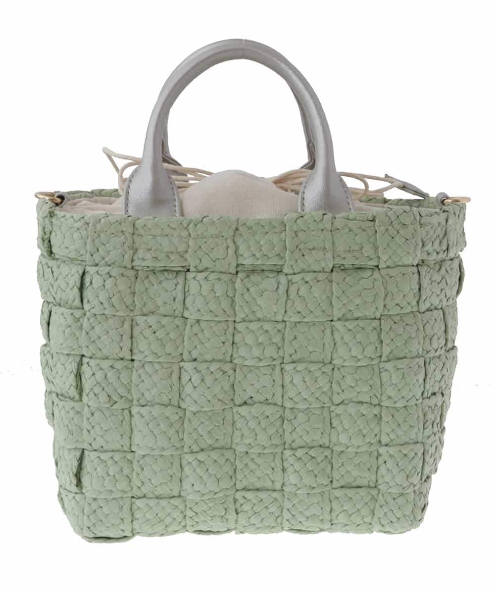 BPCGS56130 MK MICHEL KLEIN BAG(MK ミッシェルクラン バッグ) [2WAY]フェイクレザーハンドルカゴトートバッグ グリーン