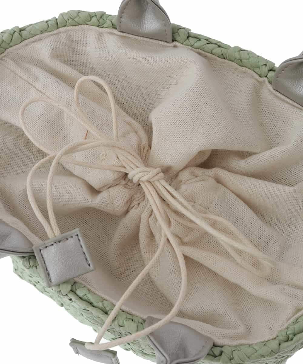 BPCGS56130 MK MICHEL KLEIN BAG(MK ミッシェルクラン バッグ) [2WAY]フェイクレザーハンドルカゴトートバッグ グリーン