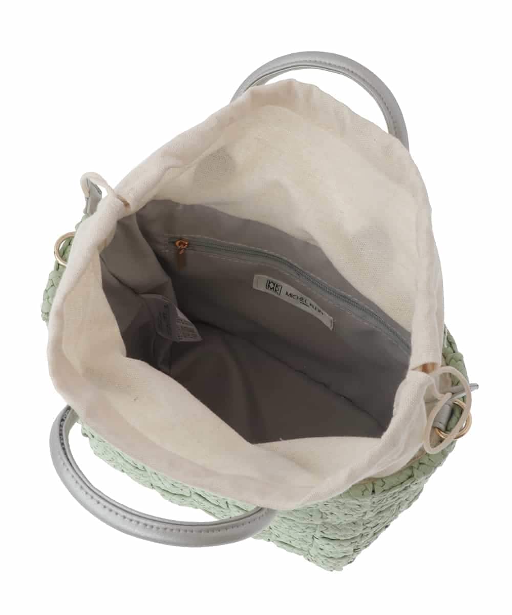 BPCGS56130 MK MICHEL KLEIN BAG(MK ミッシェルクラン バッグ) [2WAY]フェイクレザーハンドルカゴトートバッグ グリーン