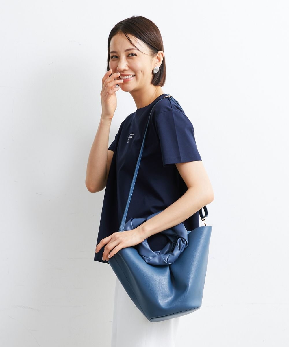 BPCGS57130 MK MICHEL KLEIN BAG(MK ミッシェルクラン バッグ) [2WAY]サークルハンドルフェイクレザートートバッグ ブルー
