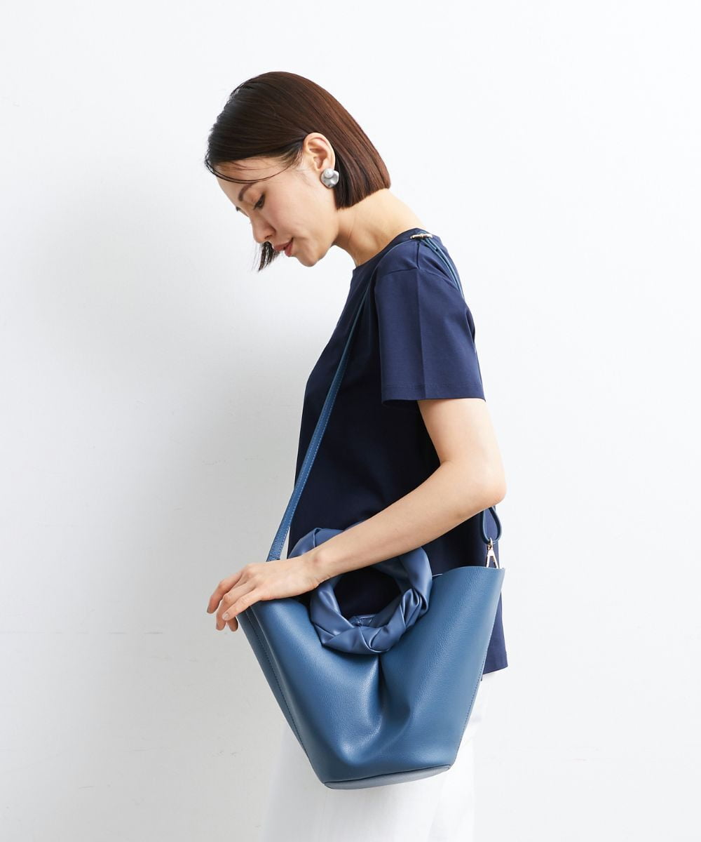 BPCGS57130 MK MICHEL KLEIN BAG(MK ミッシェルクラン バッグ) [2WAY]サークルハンドルフェイクレザートートバッグ ブルー