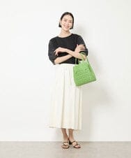 BPCGV36150 MK MICHEL KLEIN BAG(MK ミッシェルクラン バッグ) [ポーチ付き]パンチングデザイントートバッグ グリーン