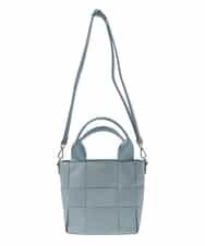 BPCGV38150 MK MICHEL KLEIN BAG(MK ミッシェルクラン バッグ) 【2WAY】ブロック編みフェイクレザーラメトート ライトブルー