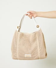 BPCGV41170 MK MICHEL KLEIN BAG(MK ミッシェルクラン バッグ) [2WAY/A4収納可]サイドファスナーメッシュトートバッグ ベージュ