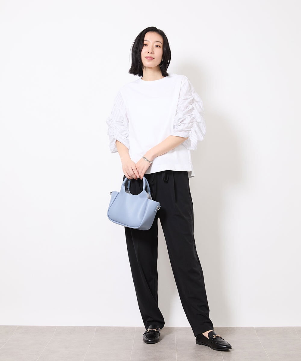 BPCGV44140 MK MICHEL KLEIN BAG(MK ミッシェルクラン バッグ) [2WAY]フェイクレザーミニトートバッグ ライトブルー