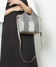 BPCGV53140 MK MICHEL KLEIN BAG(MK ミッシェルクラン バッグ) [2WAY/ポーチ付き]ラメアクセントメッシュトートバッグ アイボリー