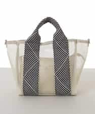 BPCGV53140 MK MICHEL KLEIN BAG(MK ミッシェルクラン バッグ) [2WAY/ポーチ付き]ラメアクセントメッシュトートバッグ アイボリー