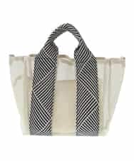 BPCGV53140 MK MICHEL KLEIN BAG(MK ミッシェルクラン バッグ) [2WAY/ポーチ付き]ラメアクセントメッシュトートバッグ アイボリー