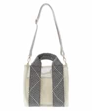 BPCGV53140 MK MICHEL KLEIN BAG(MK ミッシェルクラン バッグ) [2WAY/ポーチ付き]ラメアクセントメッシュトートバッグ アイボリー