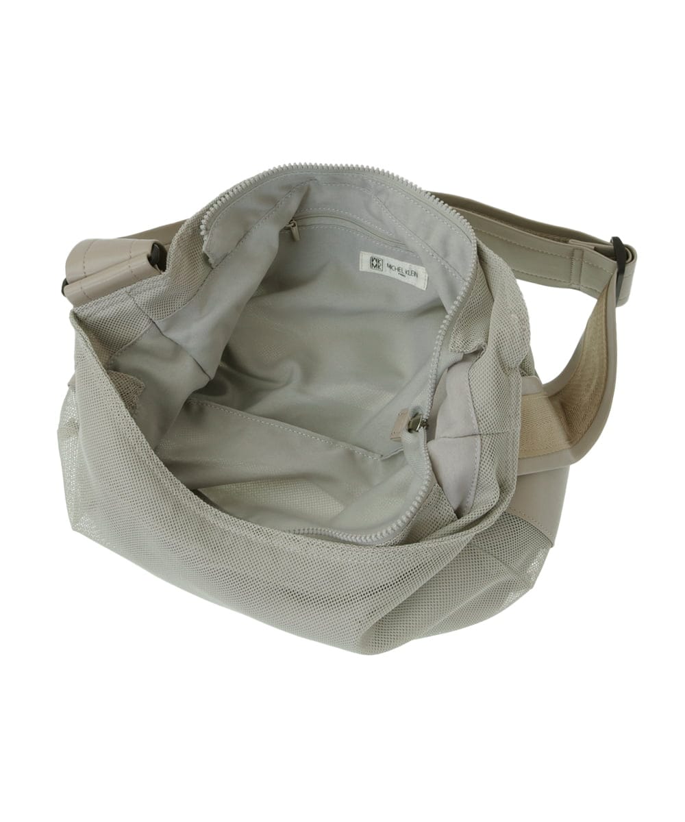 BPCGV54140 MK MICHEL KLEIN BAG(MK ミッシェルクラン バッグ) [500mlペットボトルより軽い]メッシュデザインショルダーバッグ ライトグレー