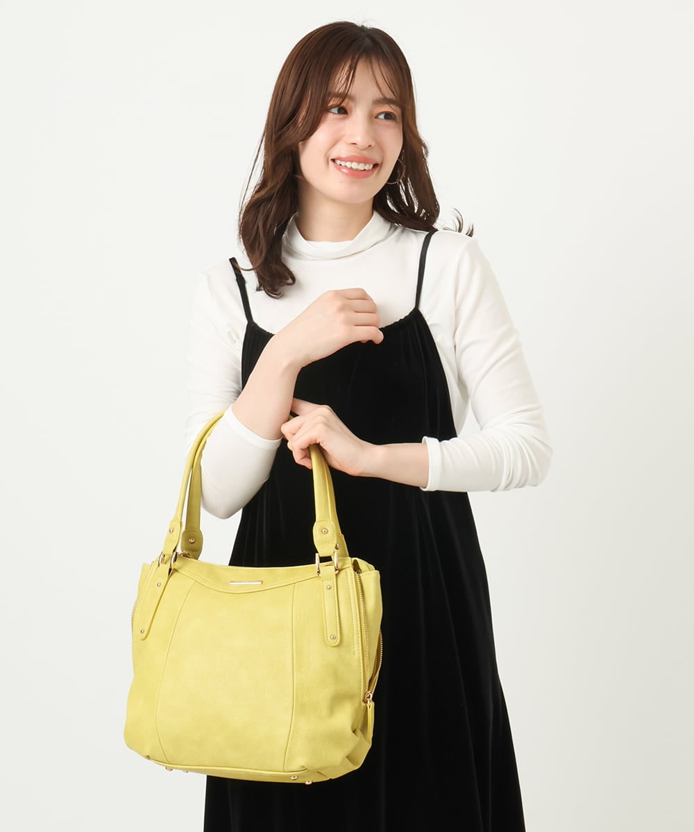 BPCJA72160 MK MICHEL KLEIN BAG [2WAY]サイドファスナーデザイントートバッグ