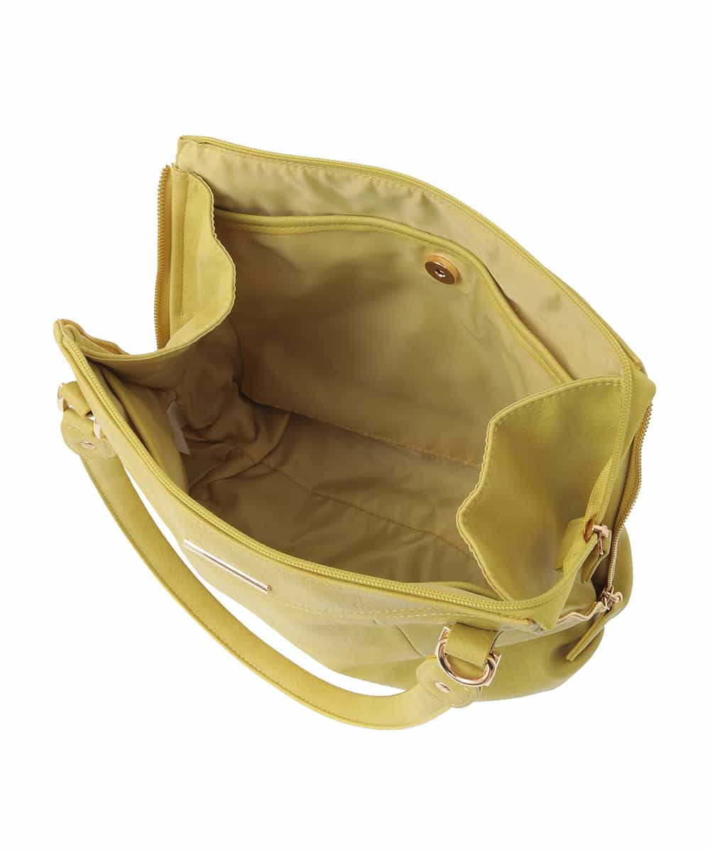 BPCJA72160 MK MICHEL KLEIN BAG(MK ミッシェルクラン バッグ) [2WAY]サイドファスナーデザイントートバッグ イエロー