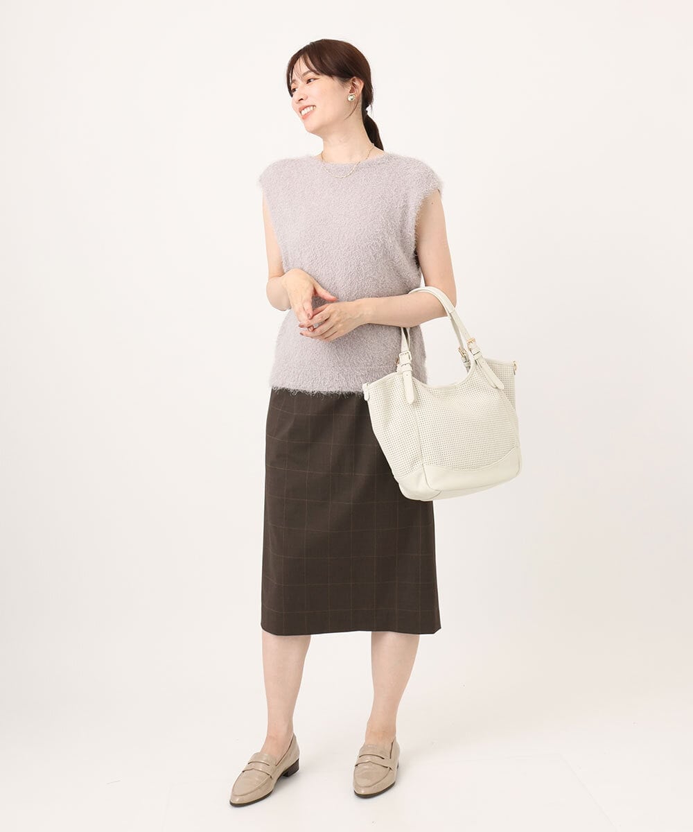 BPCJD61170 MK MICHEL KLEIN BAG(MK ミッシェルクラン バッグ) [2WAY/500g以下の軽量]ベルトデザインパンチングトート イエロー