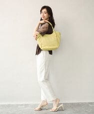 BPCJD61170 MK MICHEL KLEIN BAG(MK ミッシェルクラン バッグ) [2WAY/500g以下の軽量]ベルトデザインパンチングトート イエロー