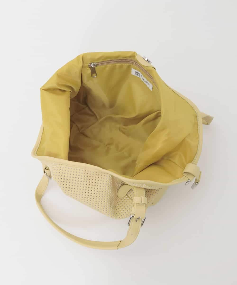 BPCJD61170 MK MICHEL KLEIN BAG(MK ミッシェルクラン バッグ) [2WAY/500g以下の軽量]ベルトデザインパンチングトート イエロー