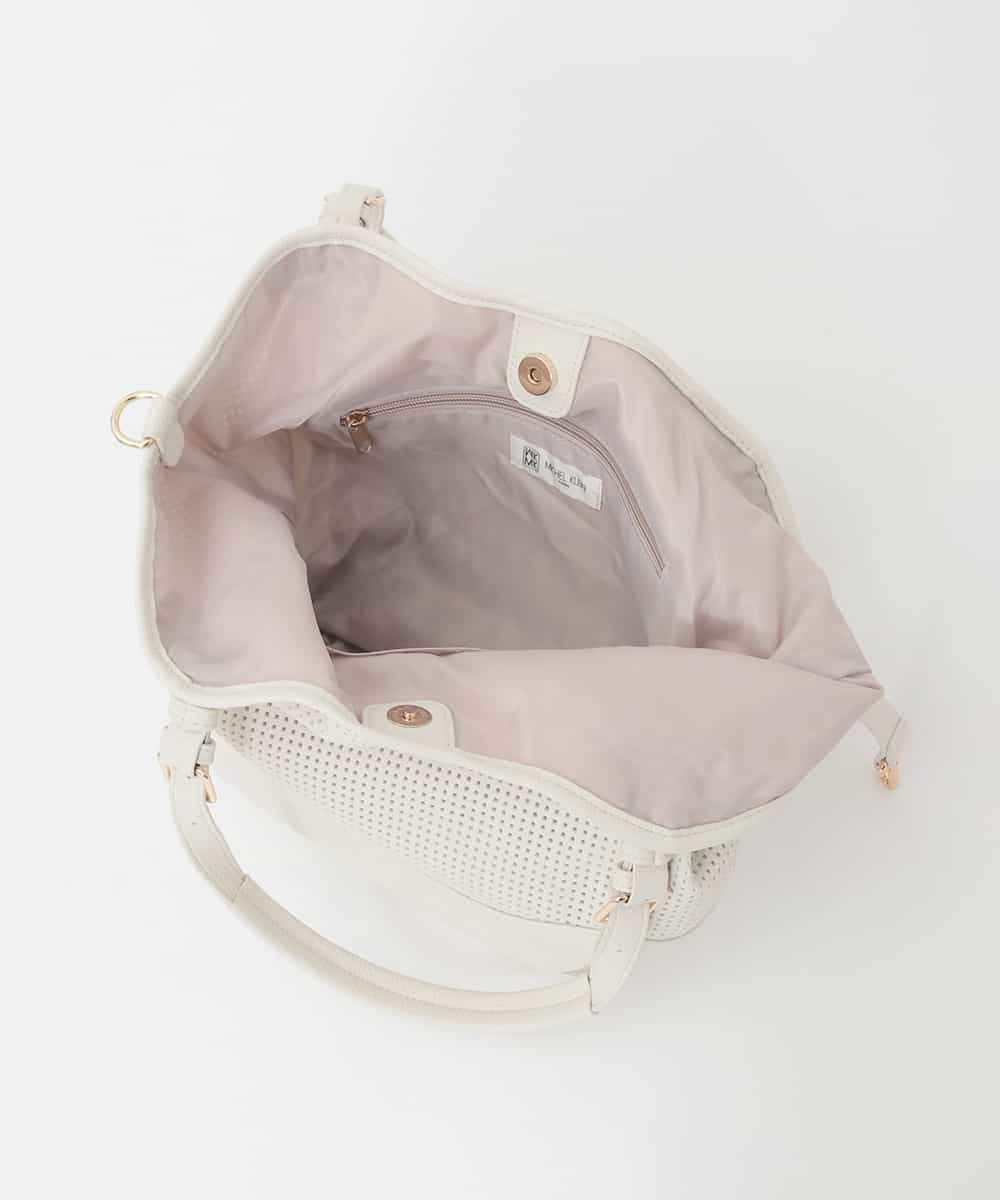 BPCJD61170 MK MICHEL KLEIN BAG(MK ミッシェルクラン バッグ) [2WAY/500g以下の軽量]ベルトデザインパンチングトート イエロー