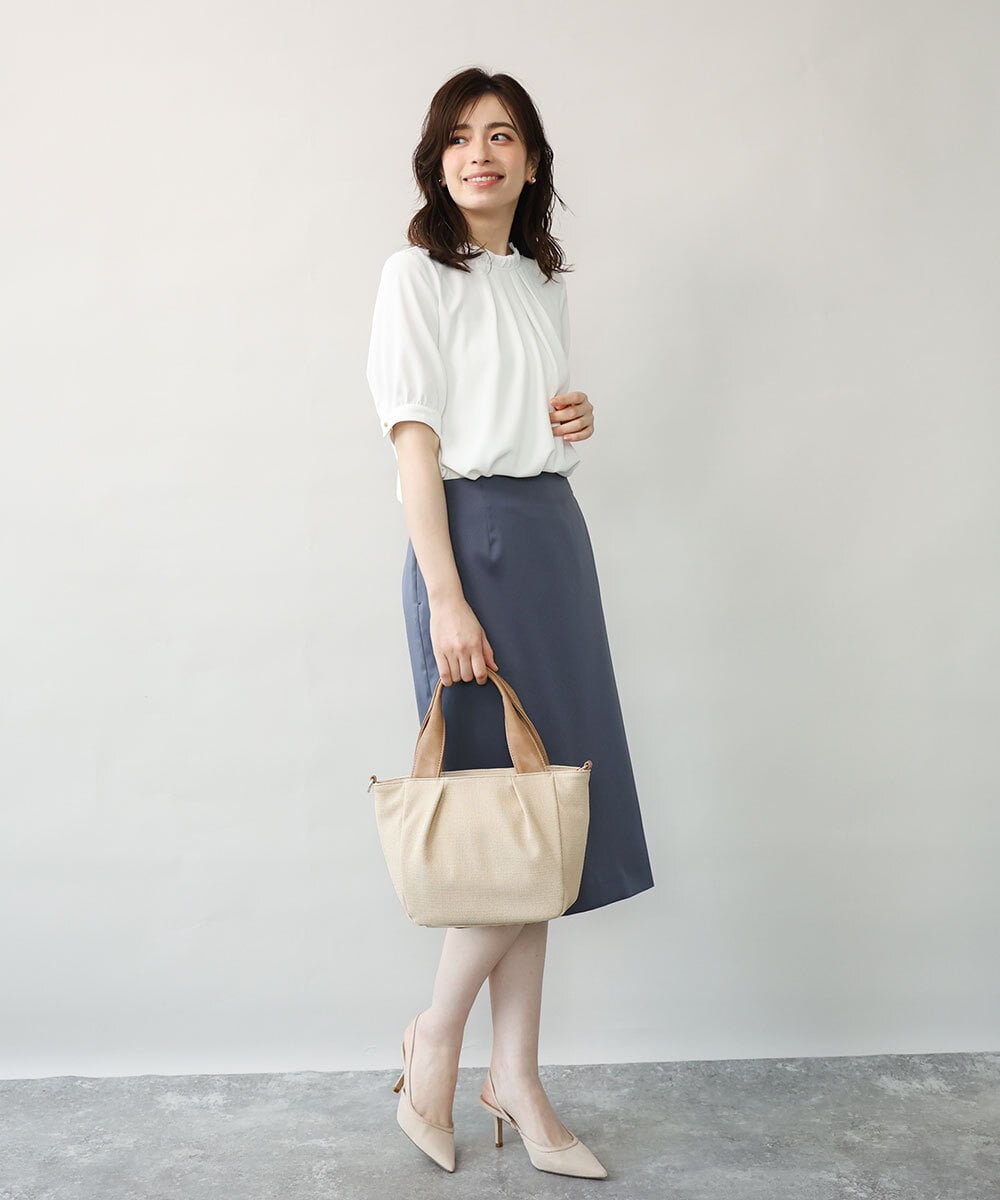 BPCJD62150 MK MICHEL KLEIN BAG(MK ミッシェルクラン バッグ) [2WAY/軽量]コンパクトオープンスクエアバッグ アイボリー×ブラウン