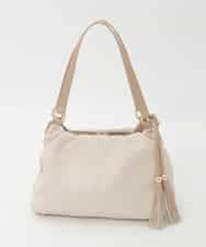 BPCJD73150 MK MICHEL KLEIN BAG(MK ミッシェルクラン バッグ) タッセル付きタックデザイントートバッグ ベージュ
