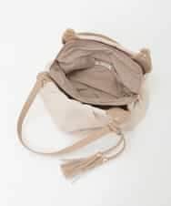 BPCJD73150 MK MICHEL KLEIN BAG(MK ミッシェルクラン バッグ) タッセル付きタックデザイントートバッグ ベージュ