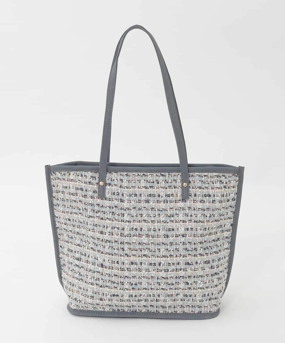 BPCJD74140 MK MICHEL KLEIN BAG(MK ミッシェルクラン バッグ) [軽量/A4収納可]ツイードデザイントートバッグ ネイビー