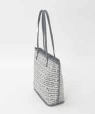 BPCJD74140 MK MICHEL KLEIN BAG(MK ミッシェルクラン バッグ) [軽量/A4収納可]ツイードデザイントートバッグ ネイビー
