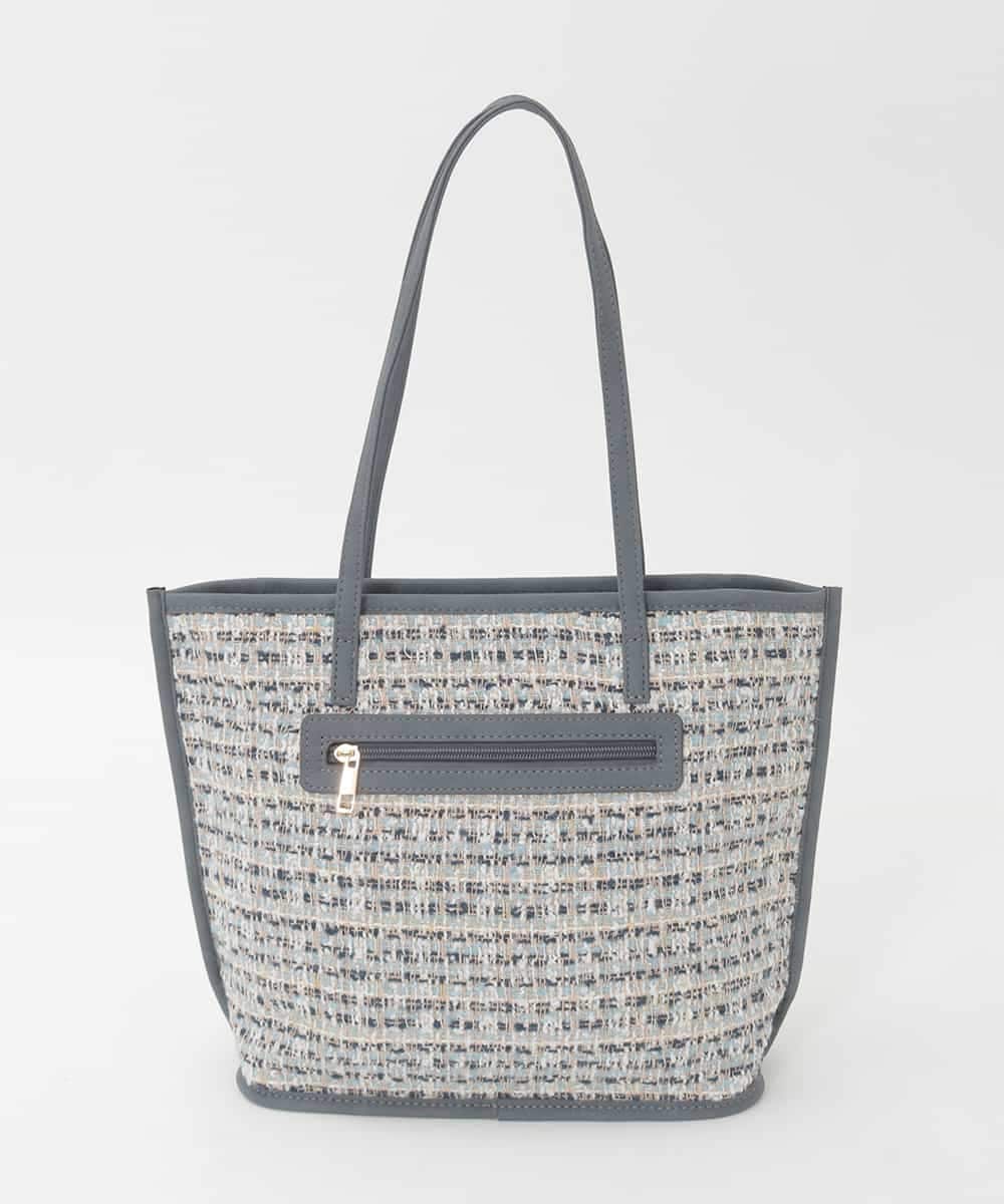 BPCJD74140 MK MICHEL KLEIN BAG(MK ミッシェルクラン バッグ) [軽量/A4収納可]ツイードデザイントートバッグ ネイビー
