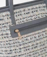 BPCJD74140 MK MICHEL KLEIN BAG(MK ミッシェルクラン バッグ) [軽量/A4収納可]ツイードデザイントートバッグ ネイビー