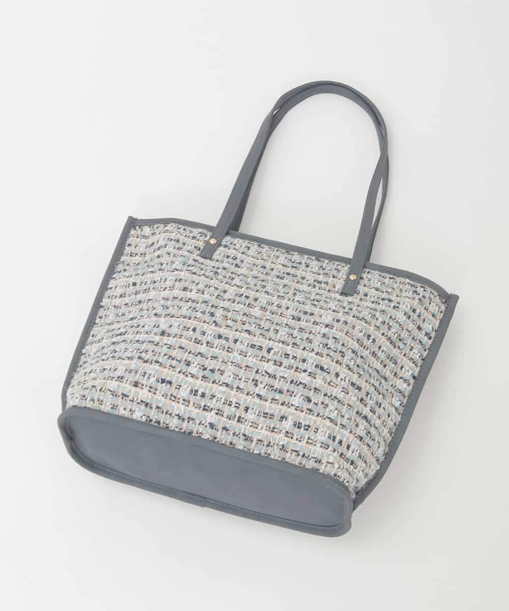 BPCJD74140 MK MICHEL KLEIN BAG(MK ミッシェルクラン バッグ) [軽量/A4収納可]ツイードデザイントートバッグ ネイビー