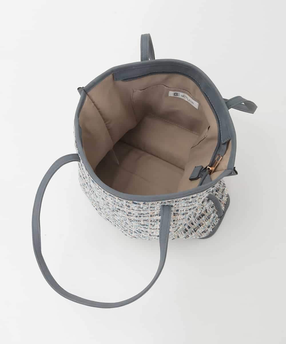 BPCJD74140 MK MICHEL KLEIN BAG(MK ミッシェルクラン バッグ) [軽量/A4収納可]ツイードデザイントートバッグ ネイビー