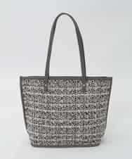 BPCJD74140 MK MICHEL KLEIN BAG(MK ミッシェルクラン バッグ) [軽量/A4収納可]ツイードデザイントートバッグ ブラック