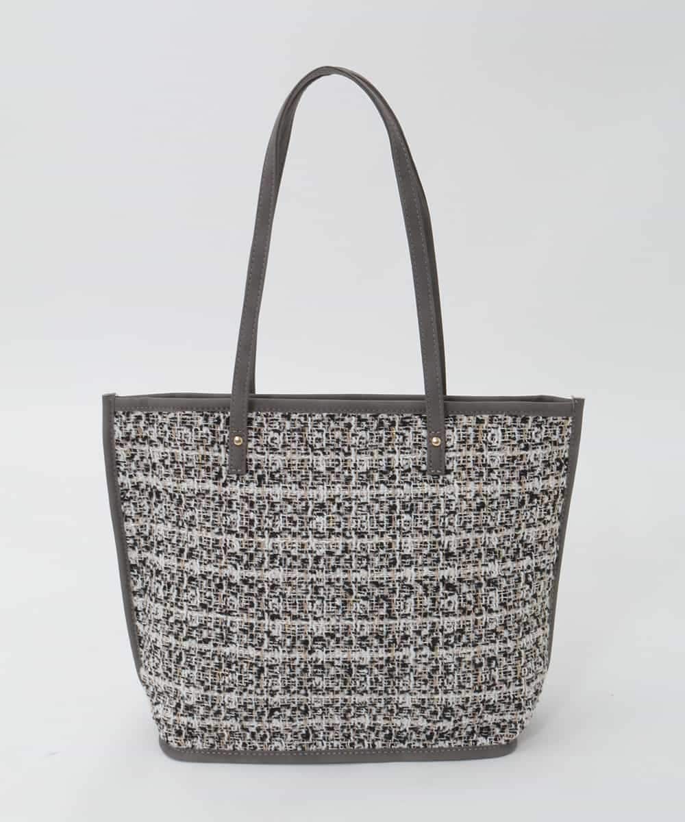 BPCJD74140 MK MICHEL KLEIN BAG(MK ミッシェルクラン バッグ) [軽量/A4収納可]ツイードデザイントートバッグ ブラック